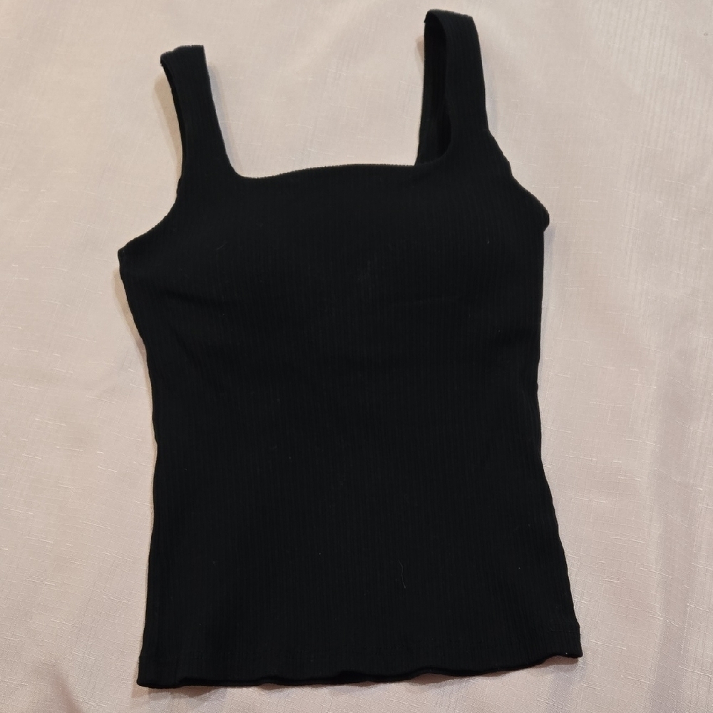 En Creme Black Fitted Sleeveless Bustier Tank Top SizeS